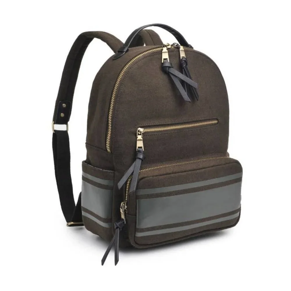 NWT Porter + Bond Otis Wool Backpack Olive Drab Green Men's Back to‎ School